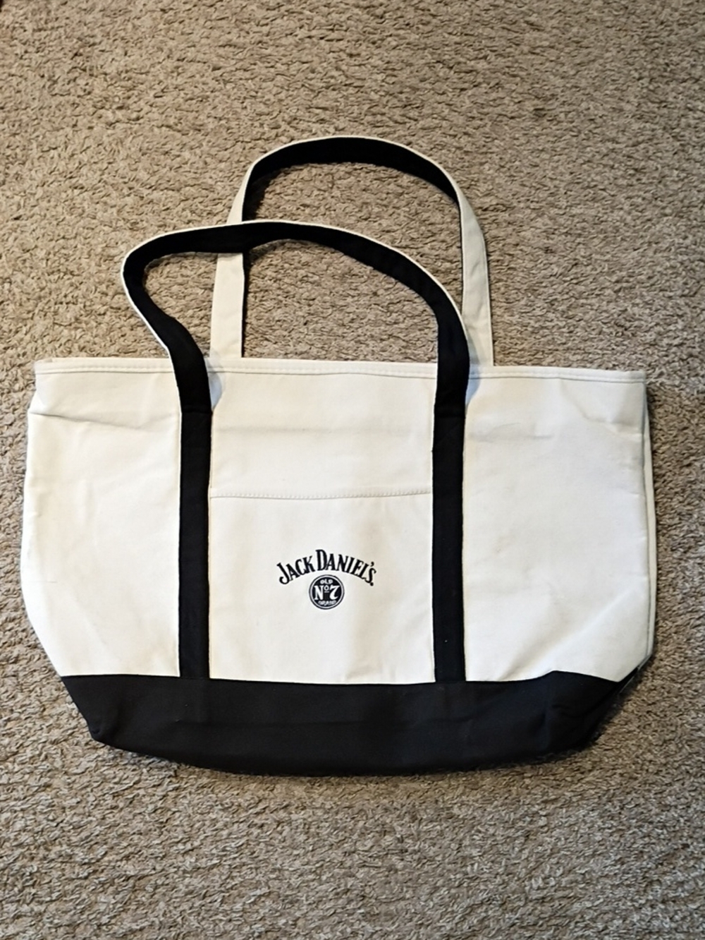 Jack Daniels White & Black Canvas Tote